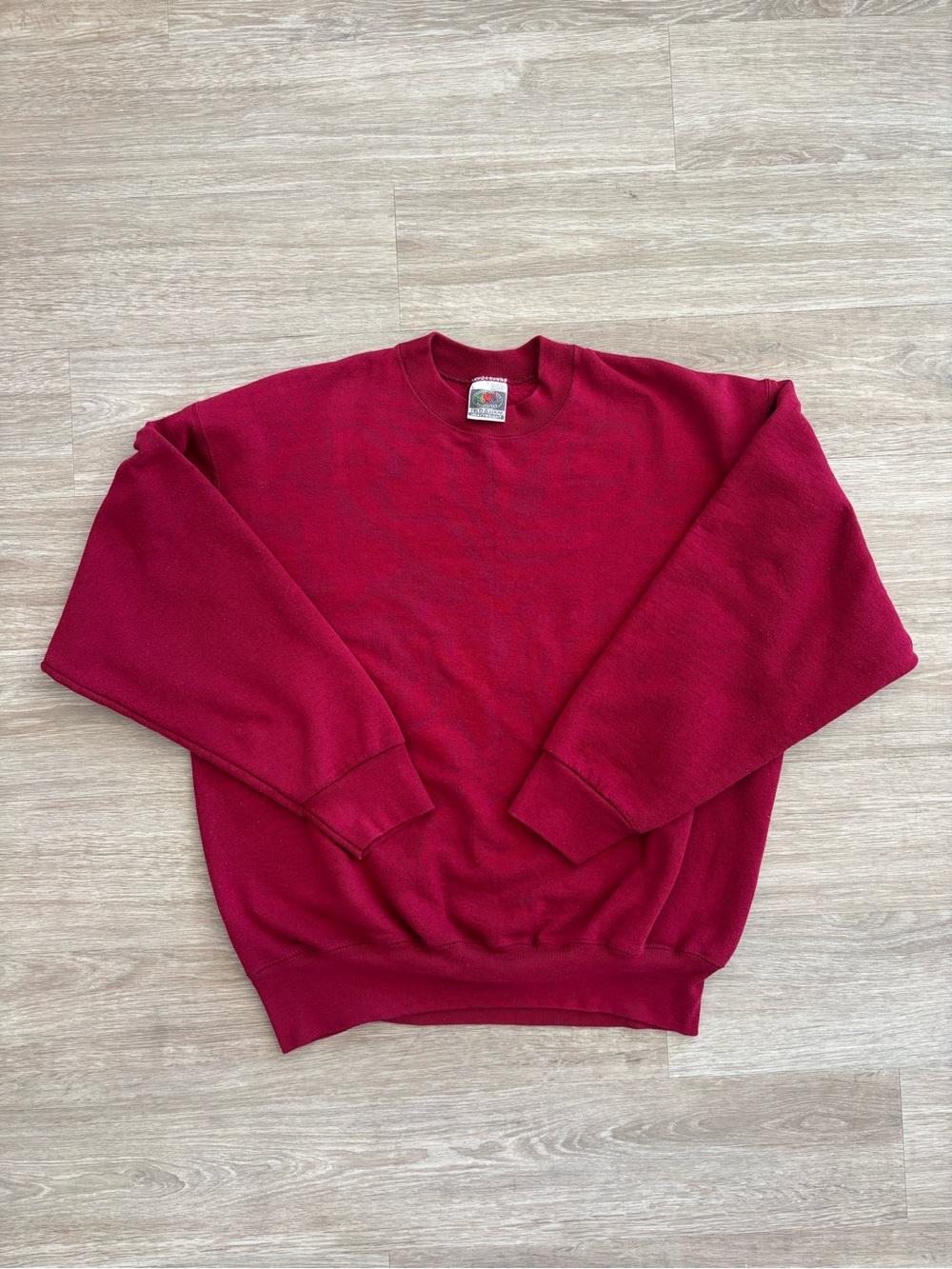 Fruit of the Loom Men’s Berry Red Crewneck Sweatshirt